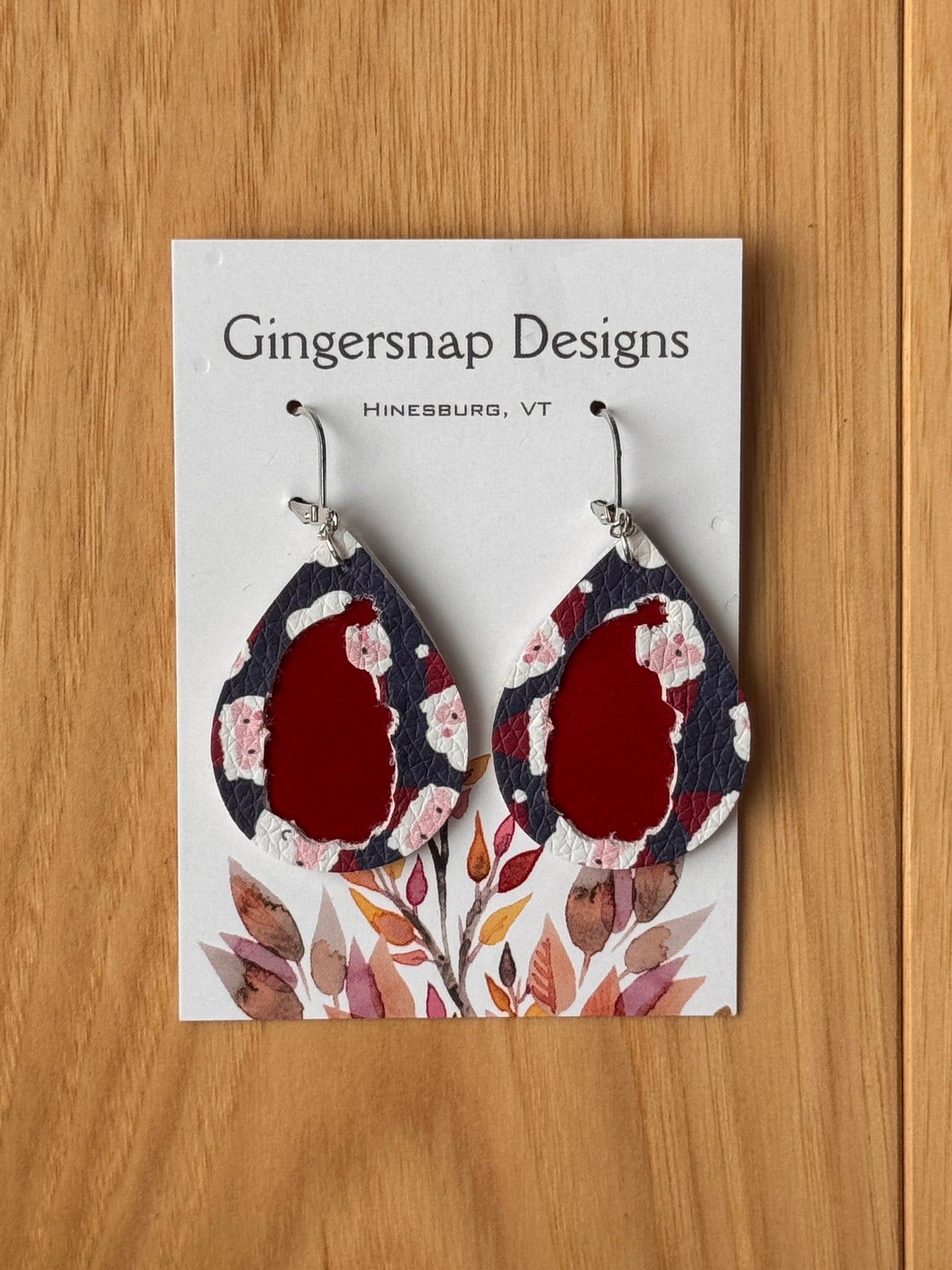 Small Santa cut out earrings