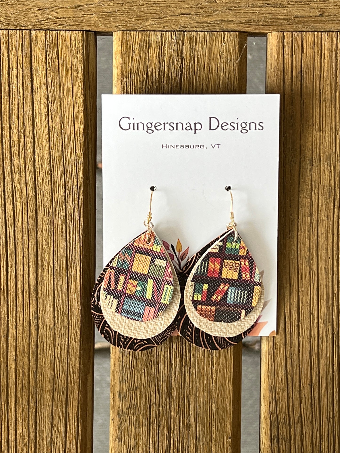 Small Books triple layer Earrings