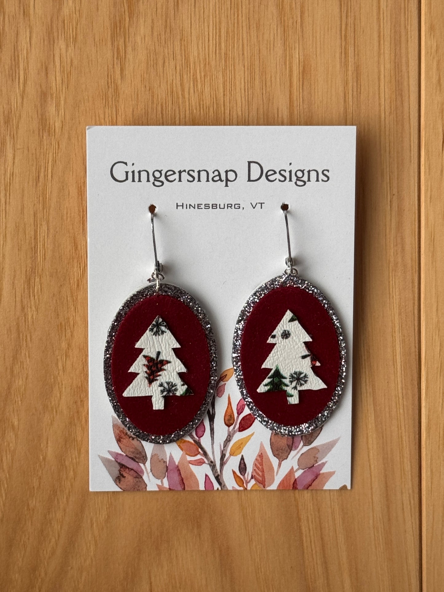 Small holiday Tree cut out earrings