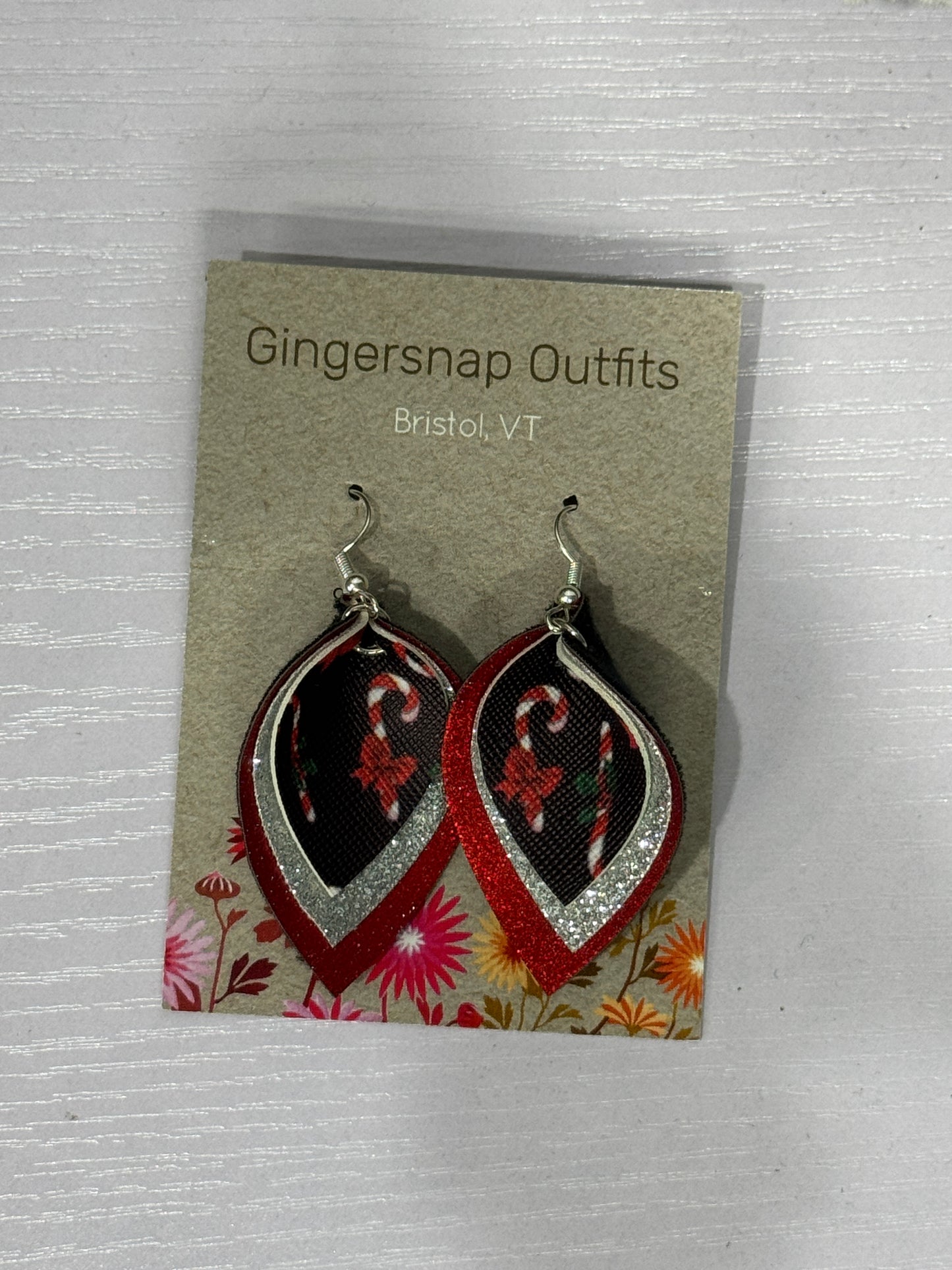 XSmall Red Candy Cane earrings