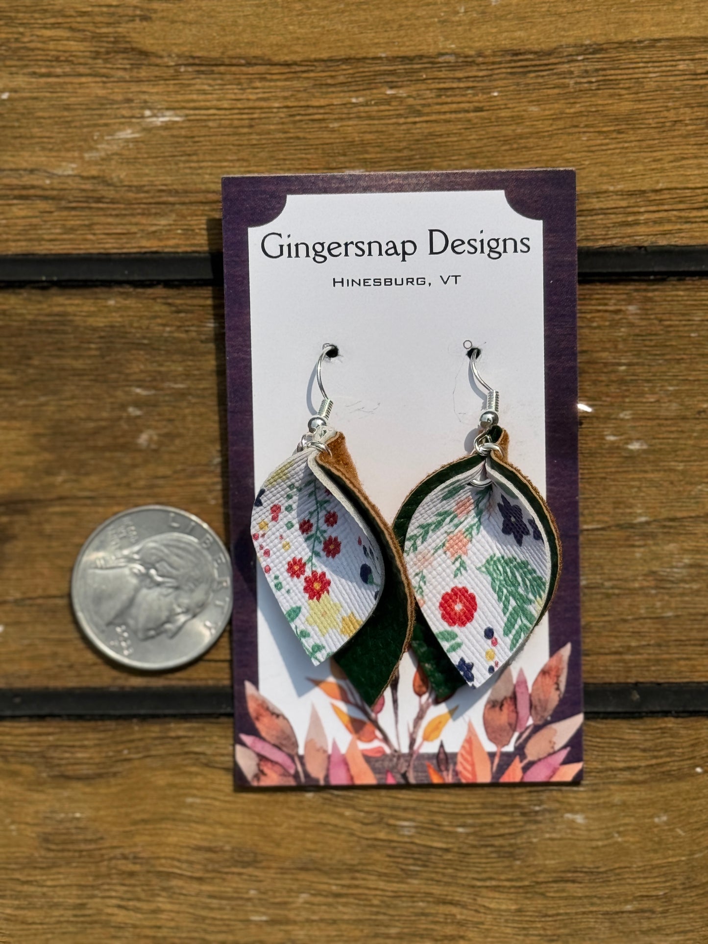 Small Curved Green floral Gingersnap Originals