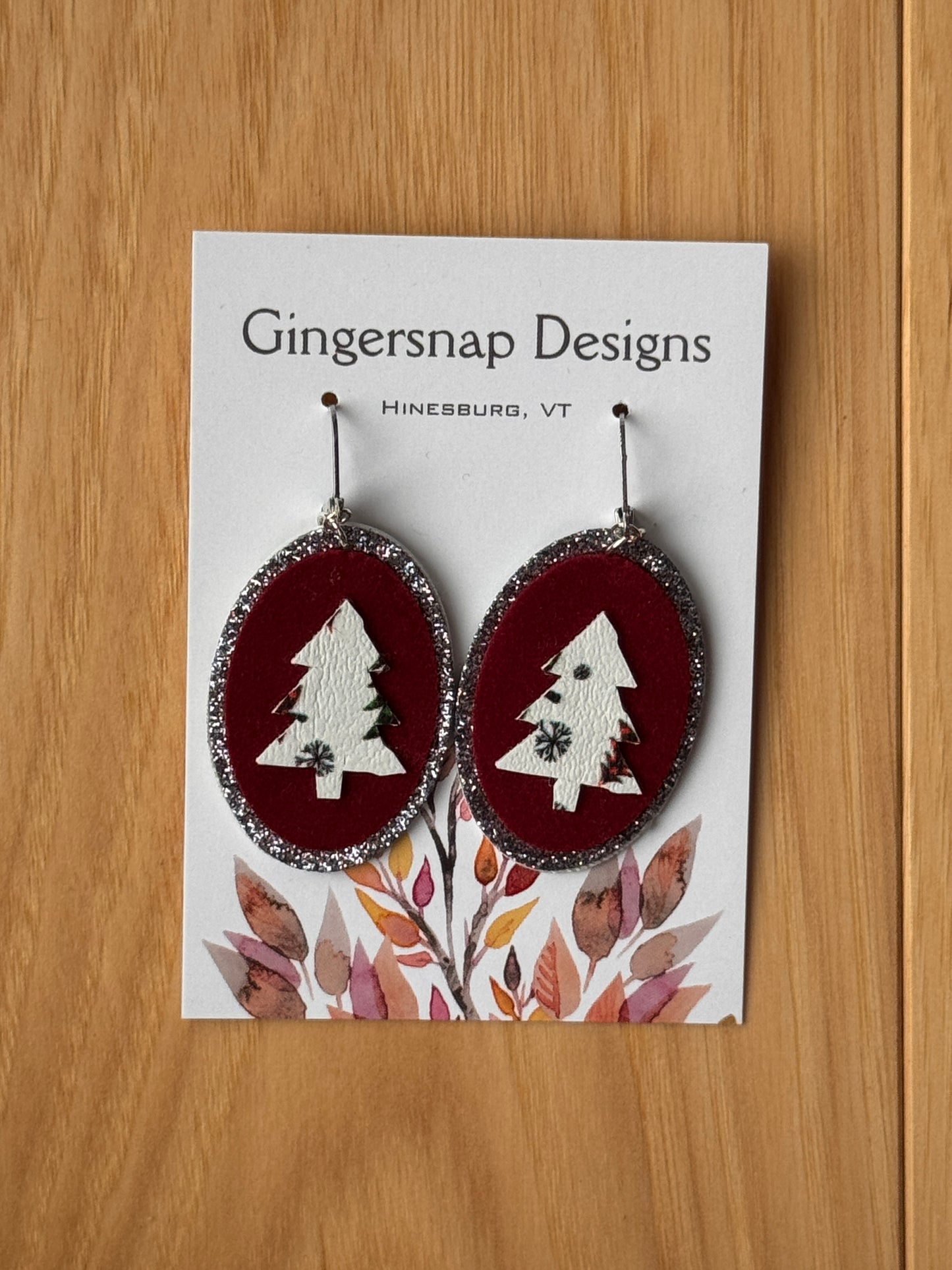 Small holiday Tree cut out earrings