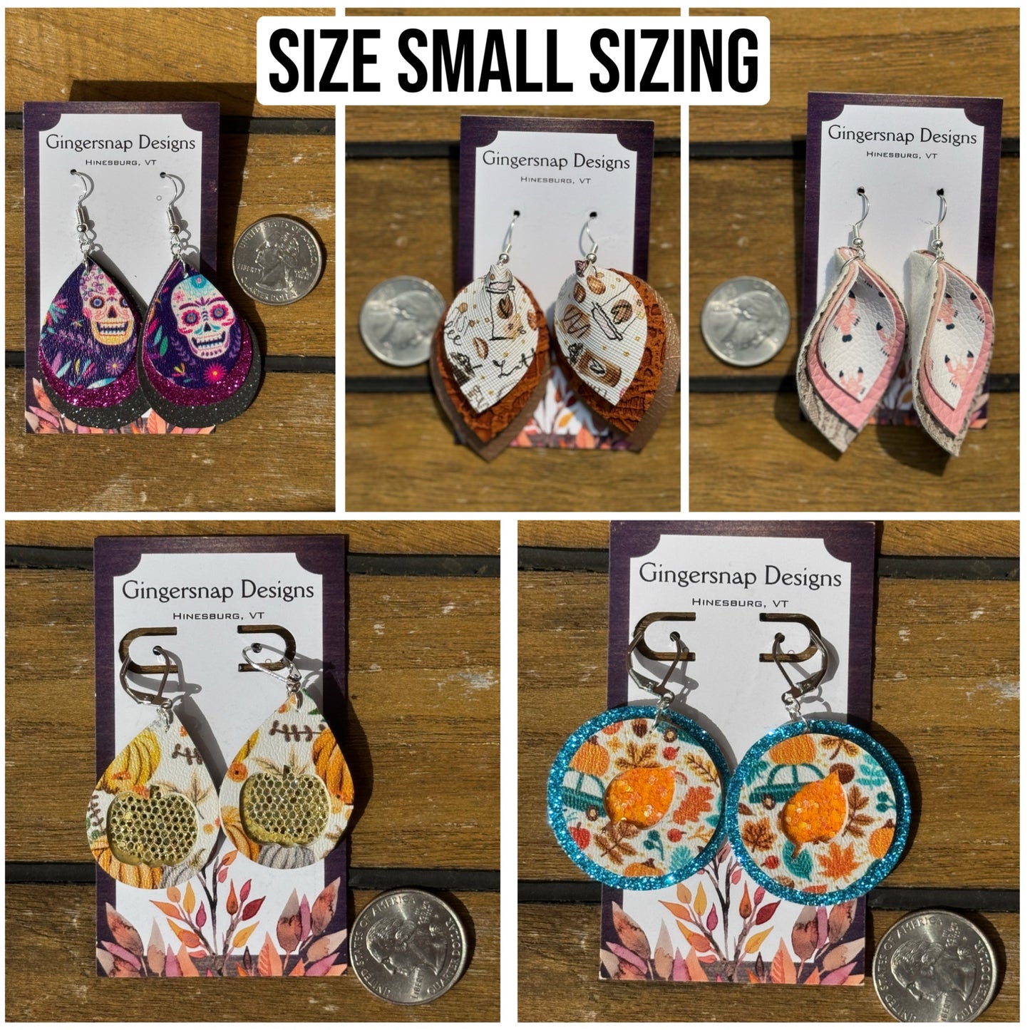 Small holiday gingerbread triple layer earrings