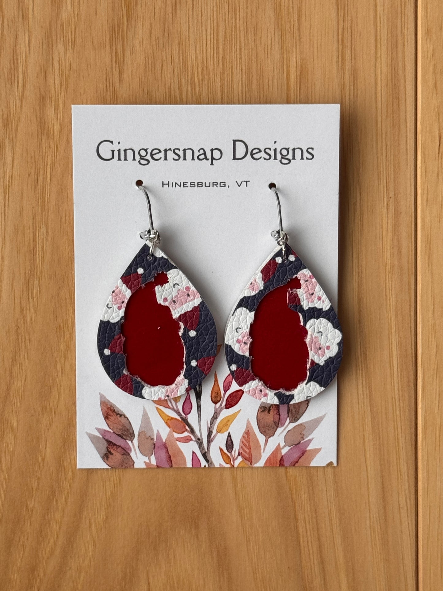 Small Santa cut out earrings