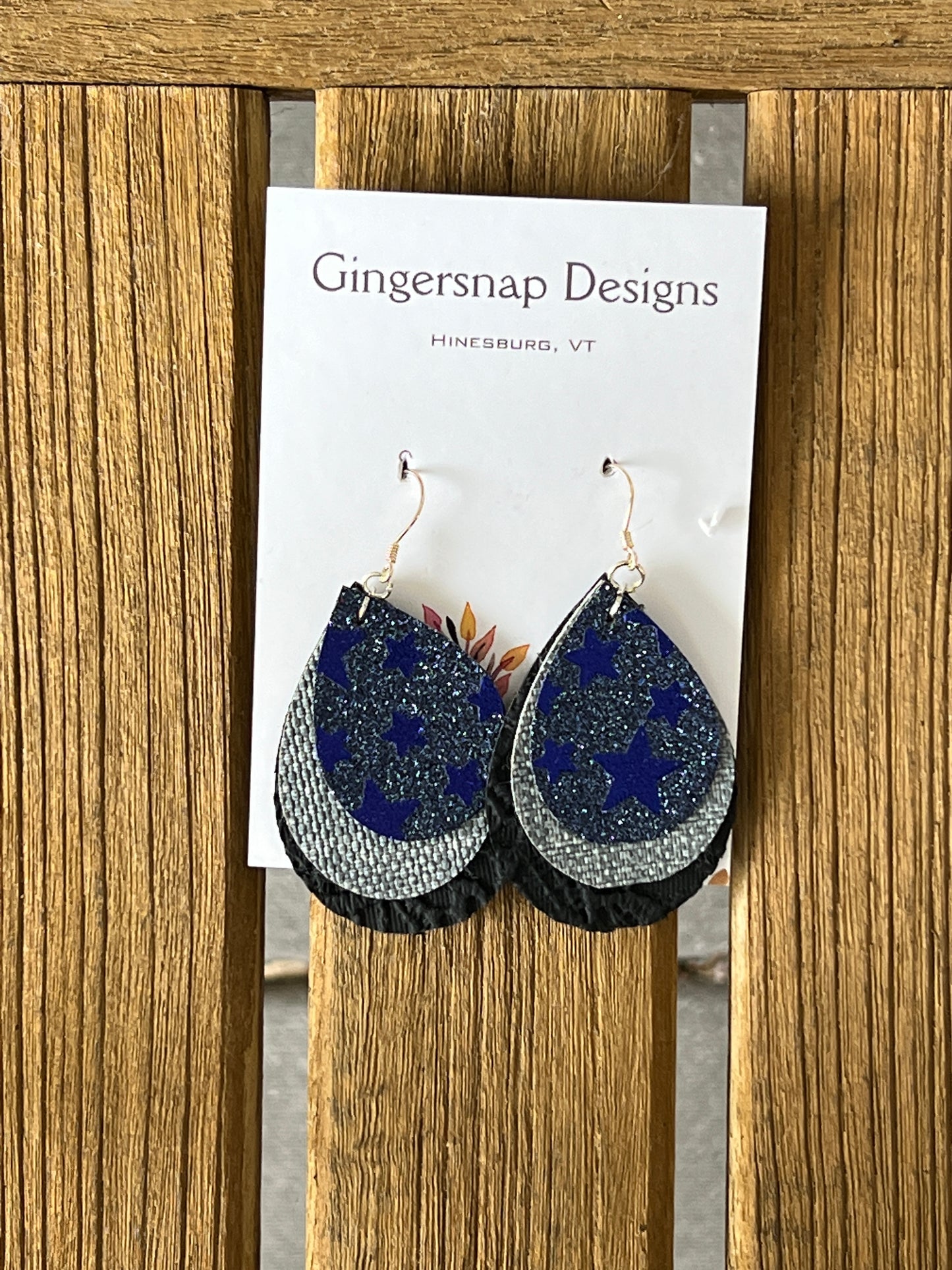 Fourth of July Small Blue stars Earrings