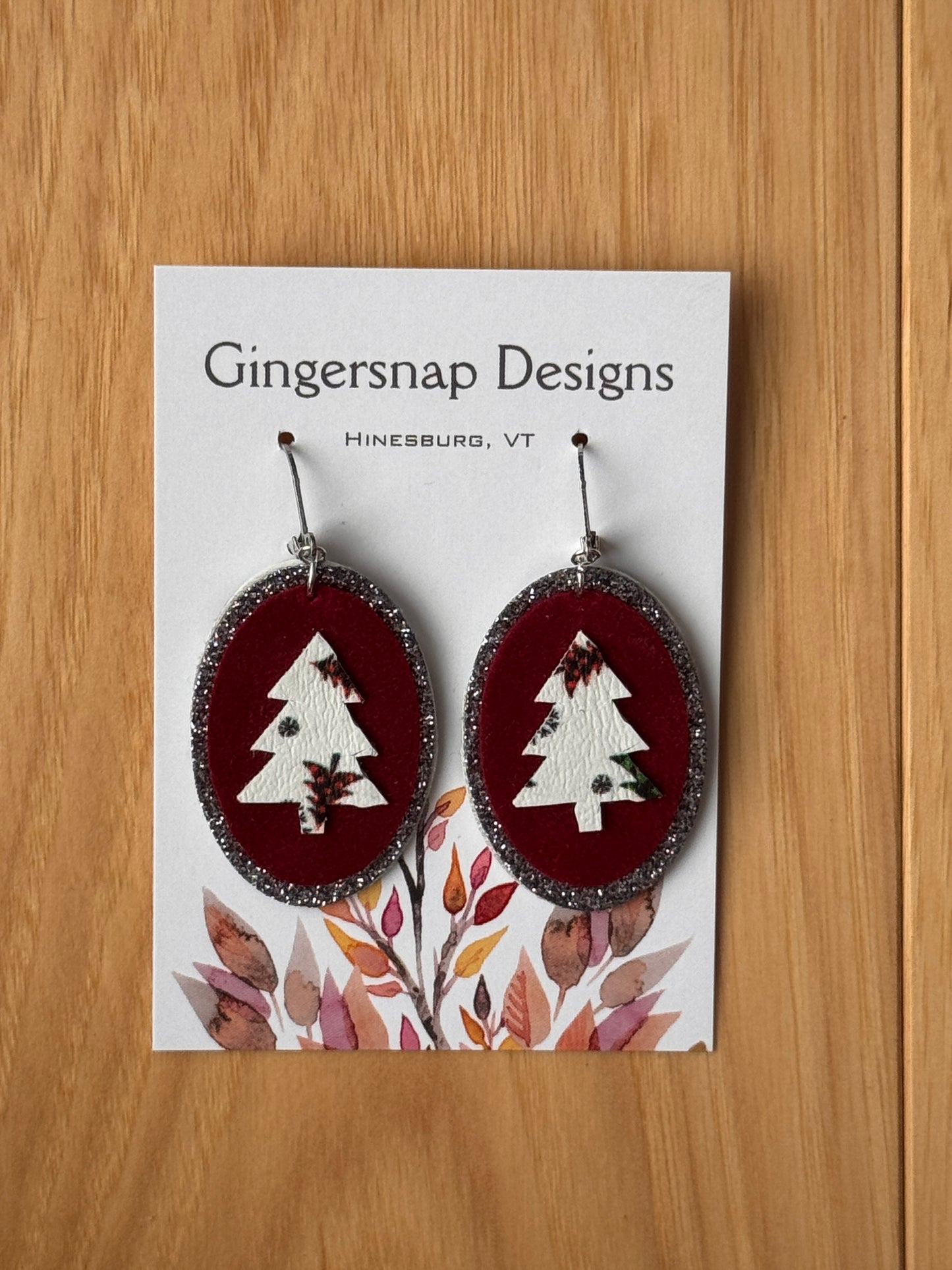 Small holiday Tree cut out earrings