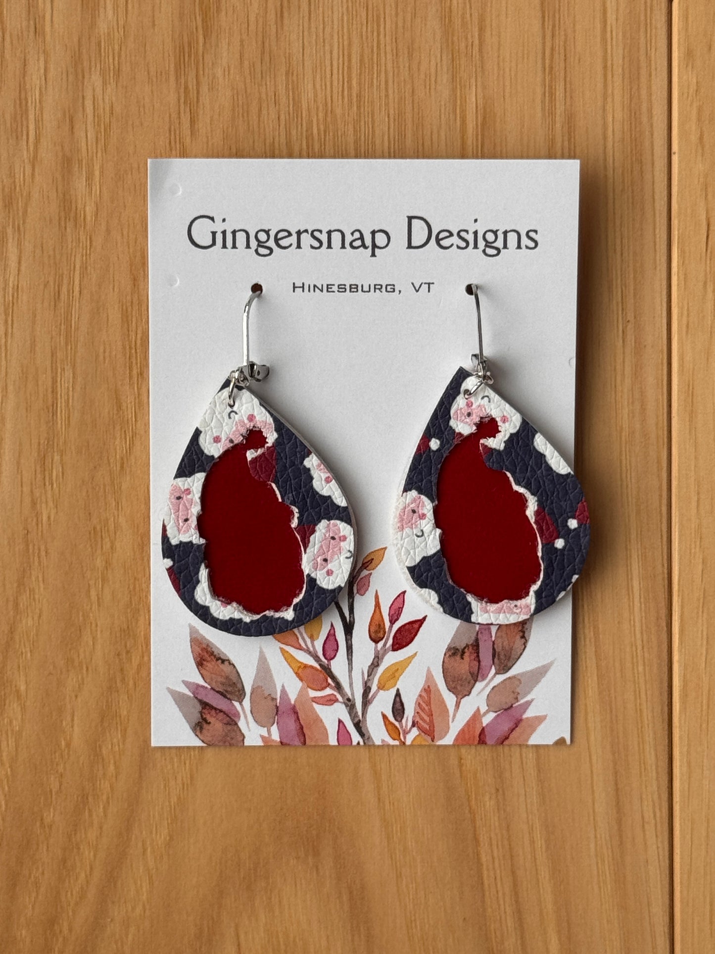 Small Santa cut out earrings