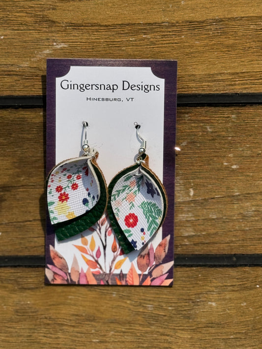 Small Curved Green floral Gingersnap Originals