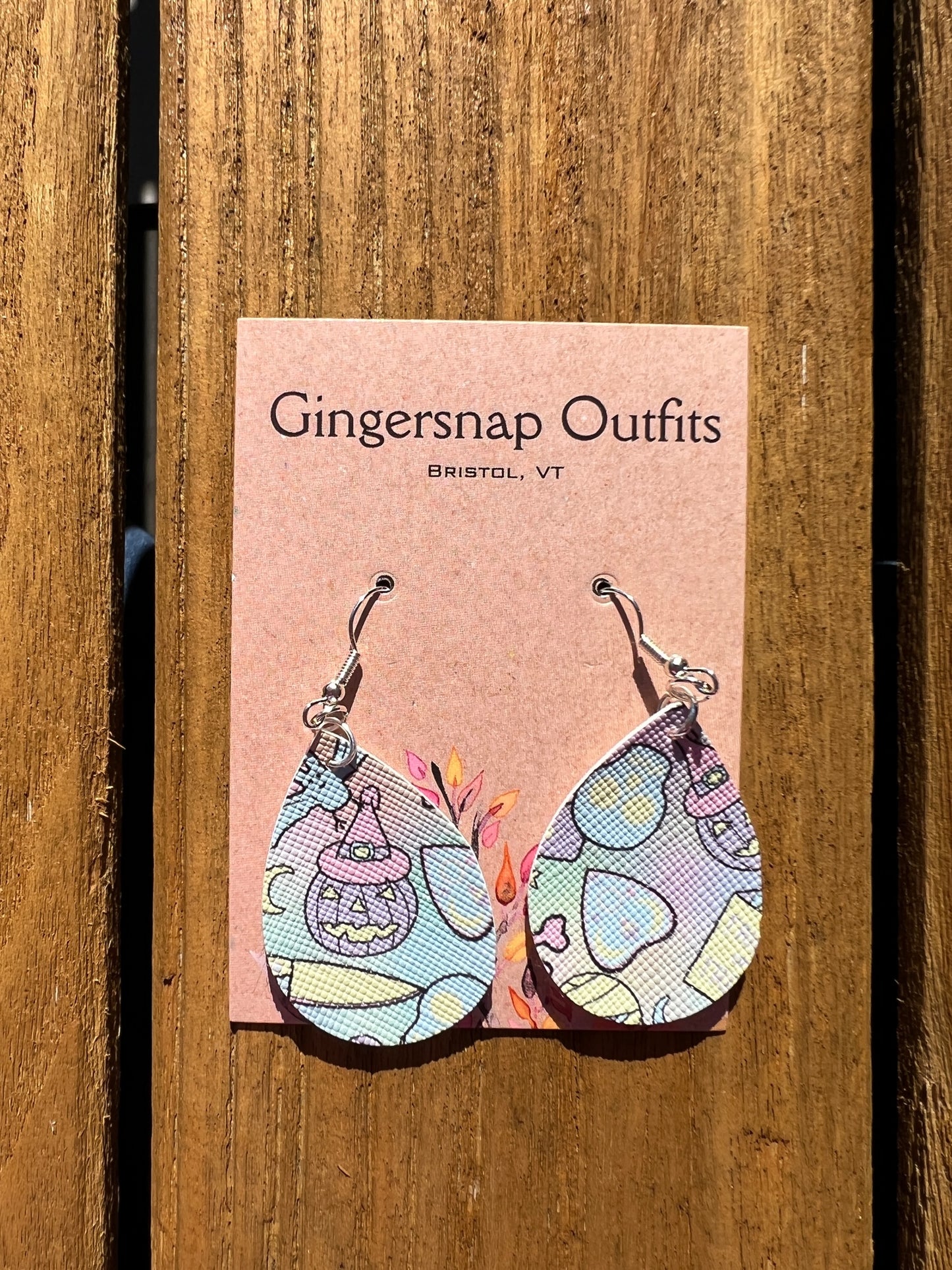 Small Rainbow Halloween Gingersnap Original Earrings