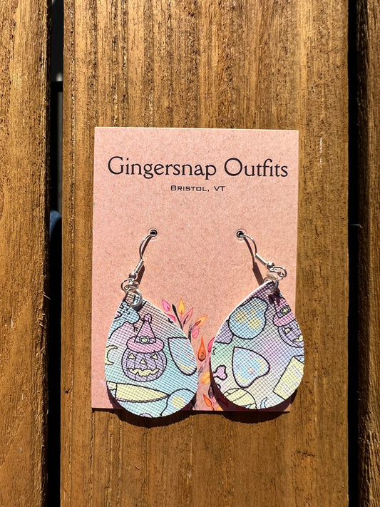 Small Rainbow Halloween Gingersnap Original Earrings