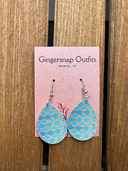 Small Mermaid scales Gingersnap Originals Earrings