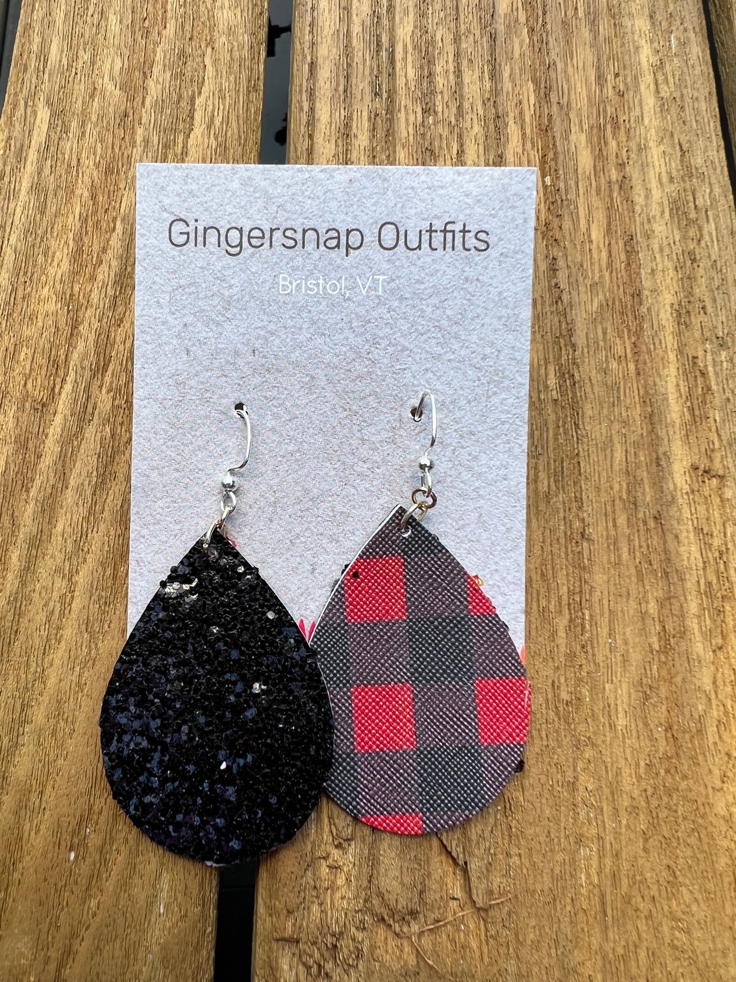 Medium red & black plaid flats