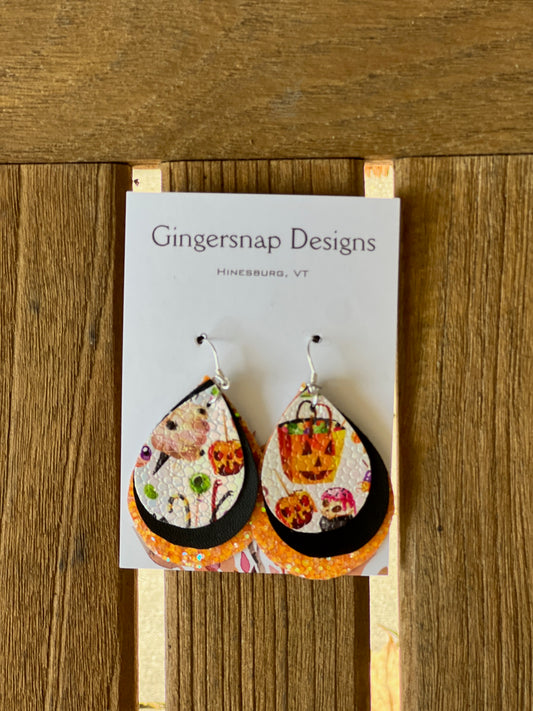 Small Halloween Candy Gingersnap Original Earrings