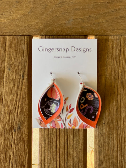 Small Halloween Orange Gingersnap Original Earrings
