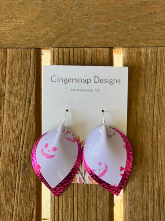 Large pink & lilac Halloween faces