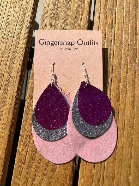 Large pink silver & magenta flats