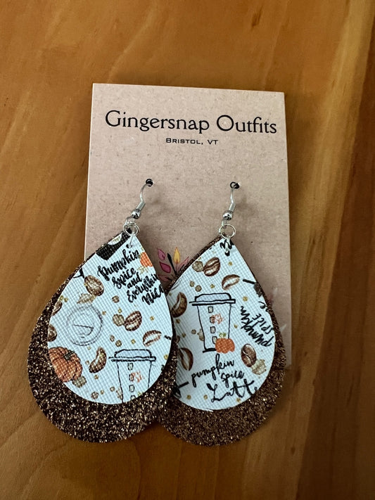 Large Brown glitter Fall latte flats