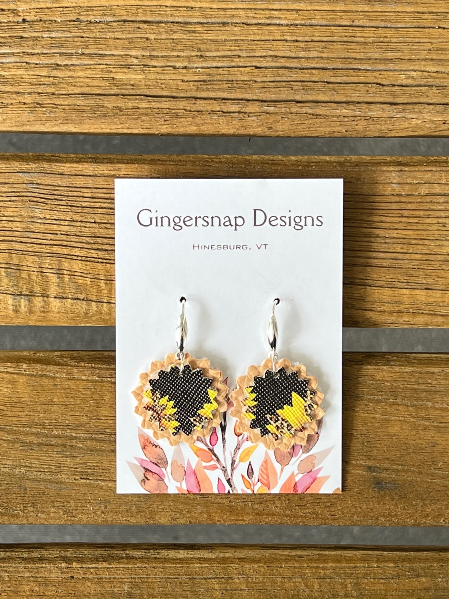 Small Sunflower Gingersnap Original Earrings