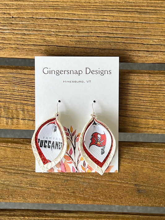 Small Buccaneers Football Curved Gingersnap Original Earrings
