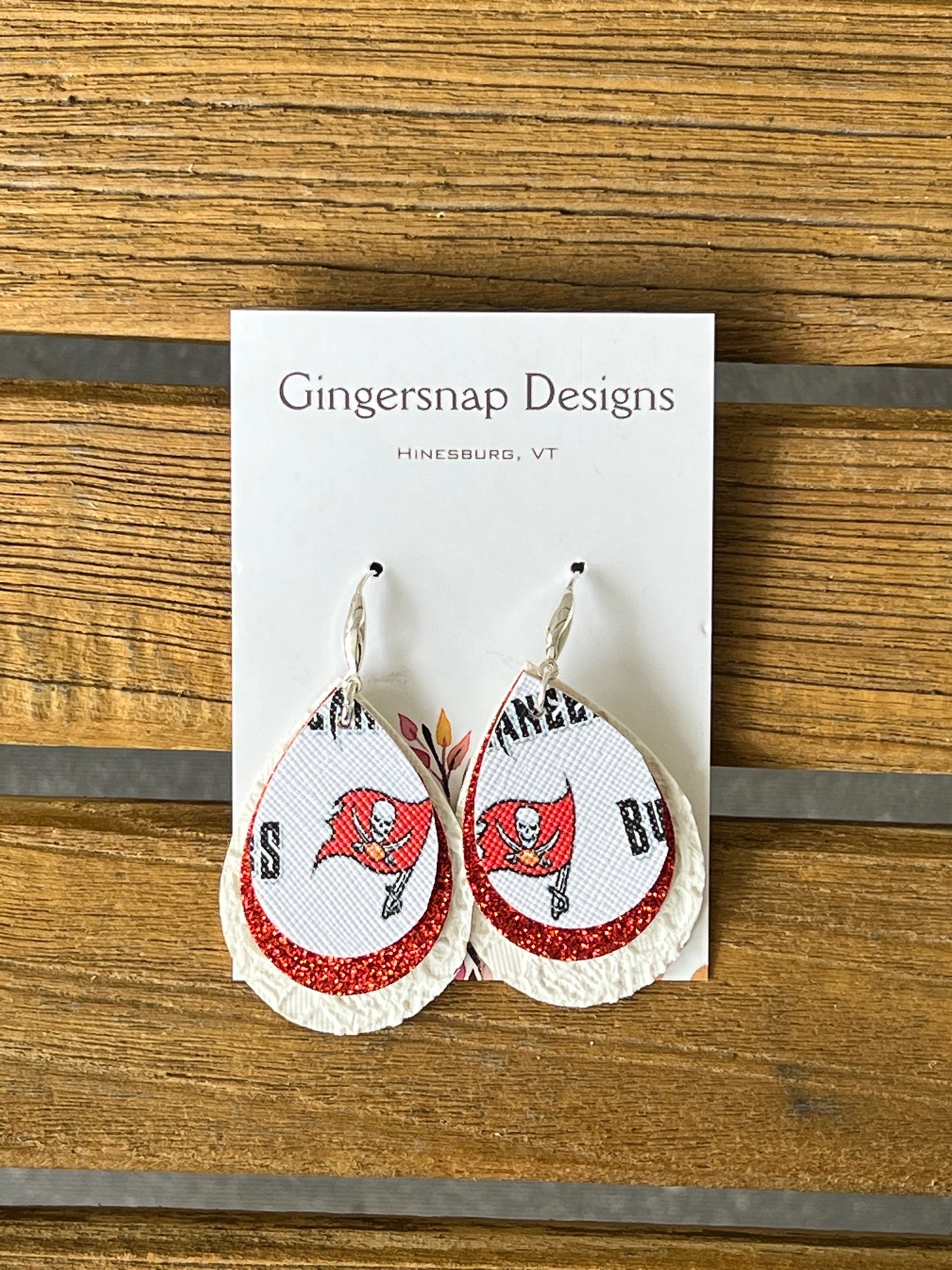 Small Buccaneers Football Gingersnap Original Earrings