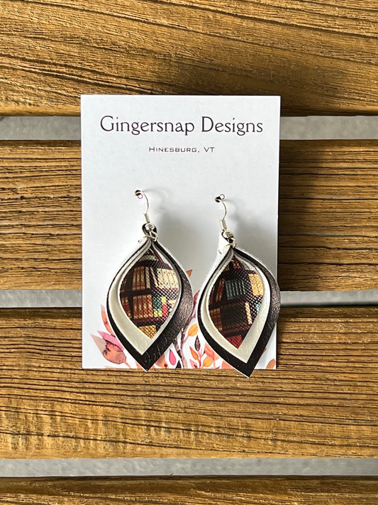 Small Books Curved Gingersnap Original Earrings