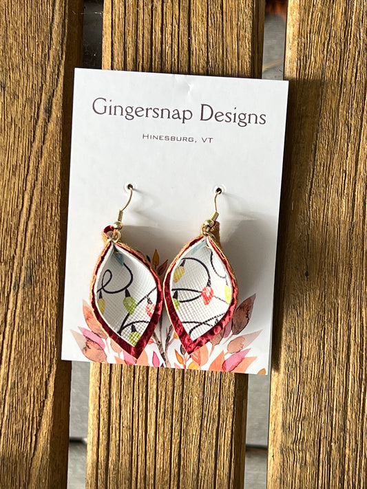 XS curved red holiday lights earrings