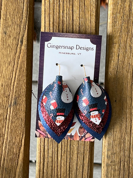 Medium concave curved holiday snowmen