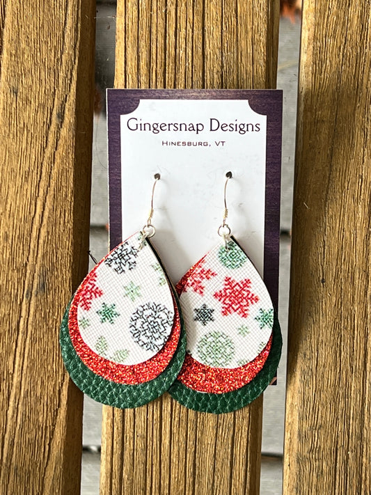 Medium holiday snowflake flats
