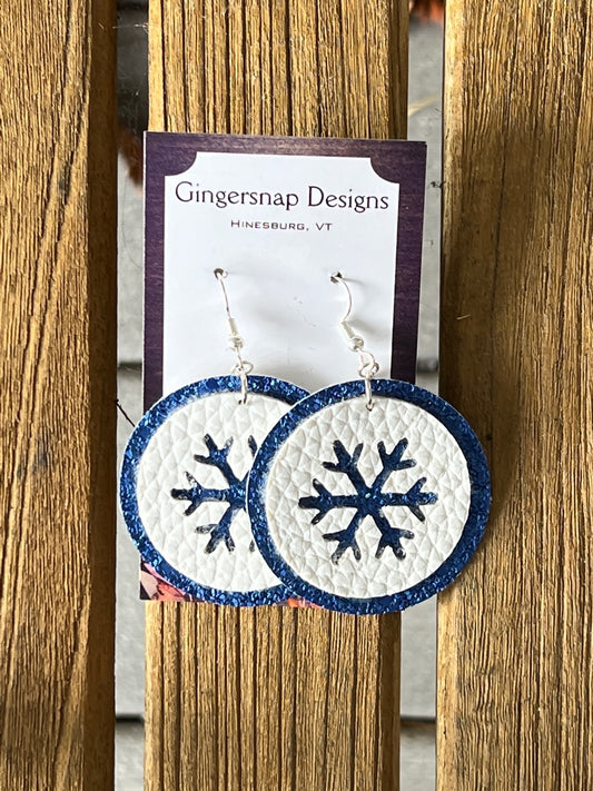 Large Round Blue & White Snowflakes