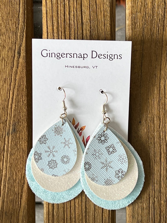 Large Blue Snowflake Flats