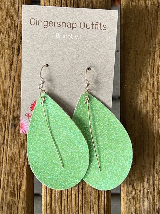 Large Green Glitter flats