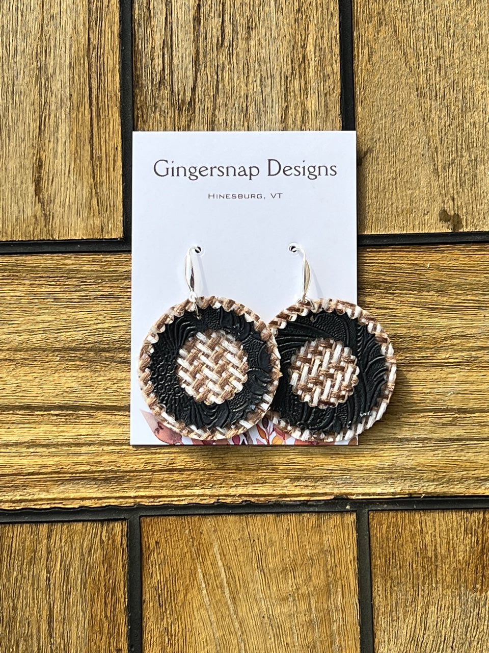 Large Round black & brown woven