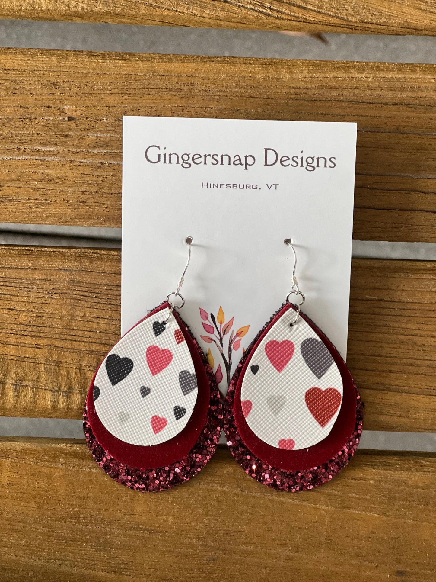 Medium valentines red heart flats