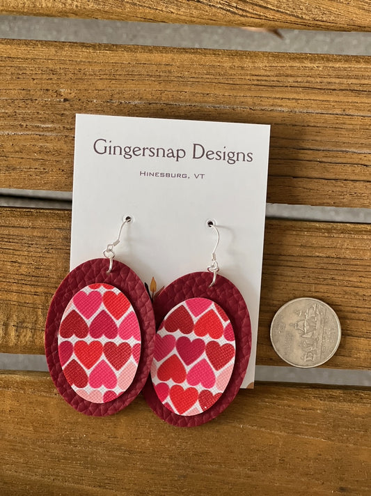 Large Oval Red & Pink hearts
