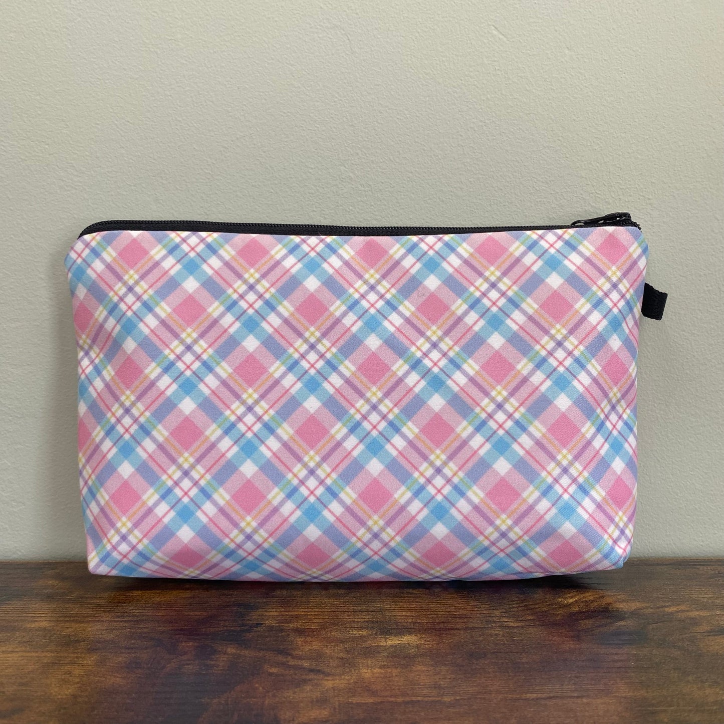 Pouch - Easter - Plaid Pink Blue
